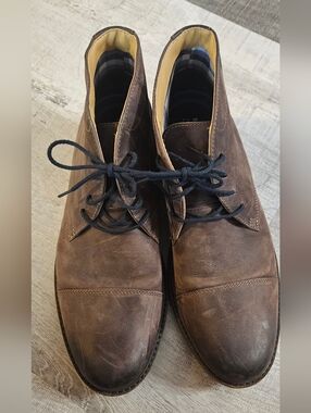 Bostonian Commonwealth Cap Toe Brown Chukka Lace Up Boots Size 10 Men's